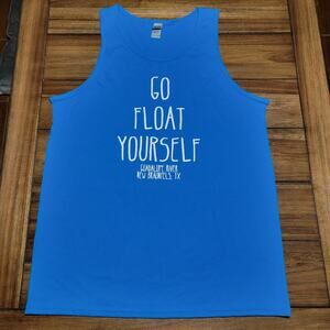 Guadalupe River Blue Tank Top "Go Float Yourself" - Size XL